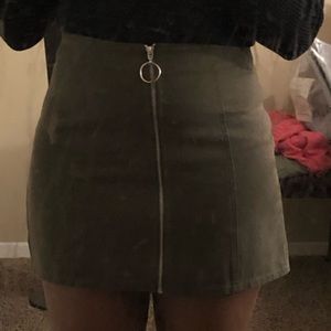 Olive mini skirt
